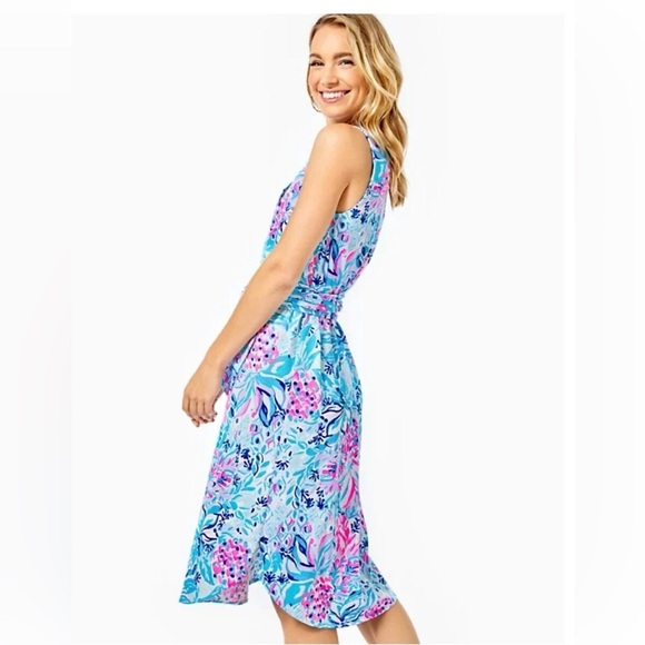 Lilly Pulitzer Naila Midi Dress Zanzibar Blue Party Princess Sz xsmall - Picture 1 of 7